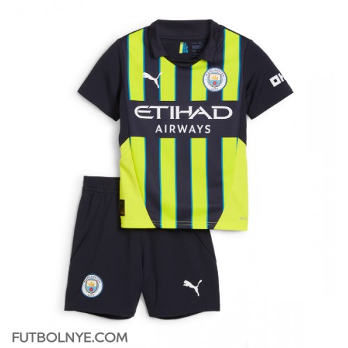 Camiseta Manchester City Visitante Equipación para niños 2024-25 manga corta (+ pantalones cortos)